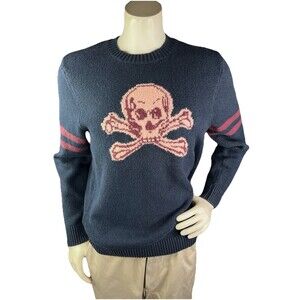 Vtg Abercrombie & Fitch Y2K Skull N Cross Adult Sweater Cotton Blend Sz XL